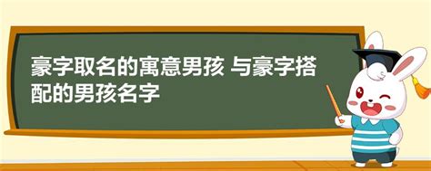 豪名字意思|豪字取名男孩名字大全